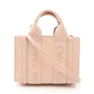 Chloe Woody Leather Shoulder Bag Pink